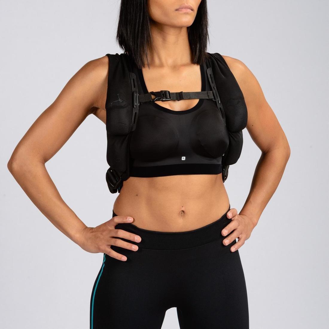 Strength Training Weighted Vest, Black, No Color, medium