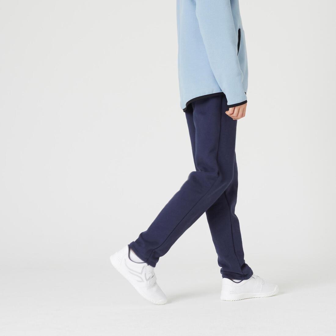 Kids Basic Brushed Jersey Jogging Bottoms, Navy Blue, , large image number 1