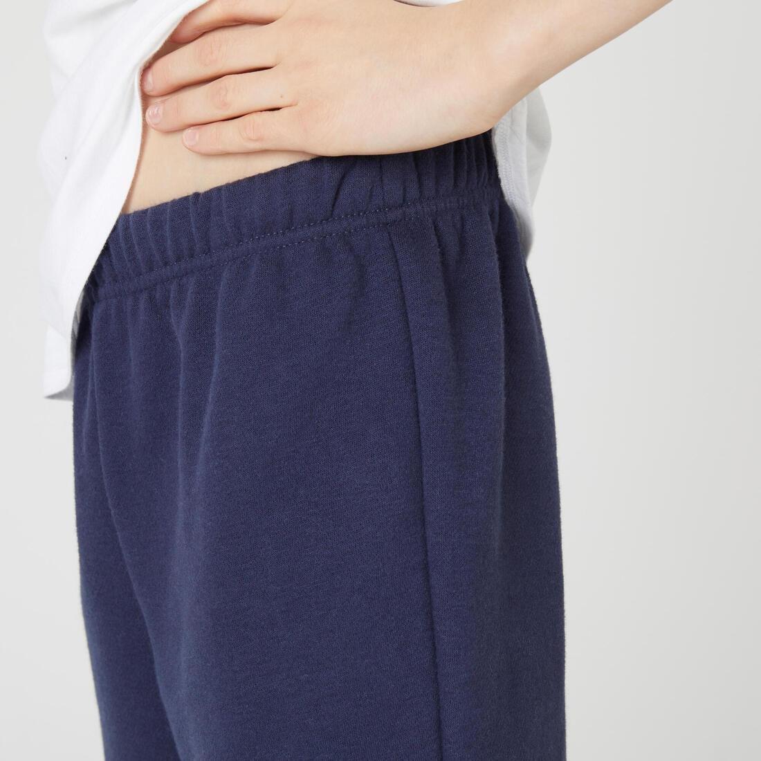 Kids Basic Brushed Jersey Jogging Bottoms, Navy Blue, , large image number 4