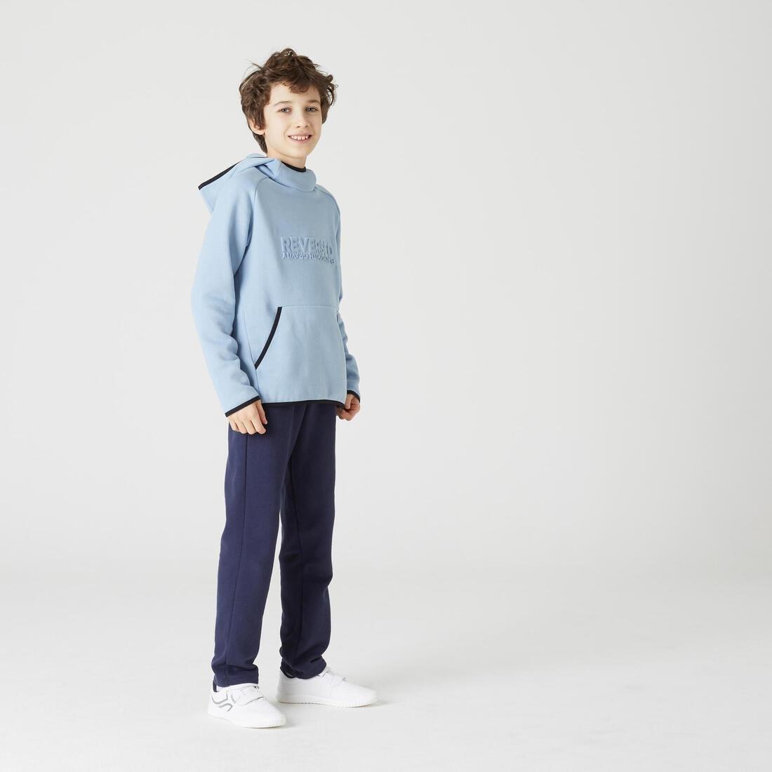 Kids Basic Brushed Jersey Jogging Bottoms, Navy Blue, , large image number 6