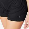 DOMYOS - Stretchy 2-in-1 Cotton Fitness Shorts, Black