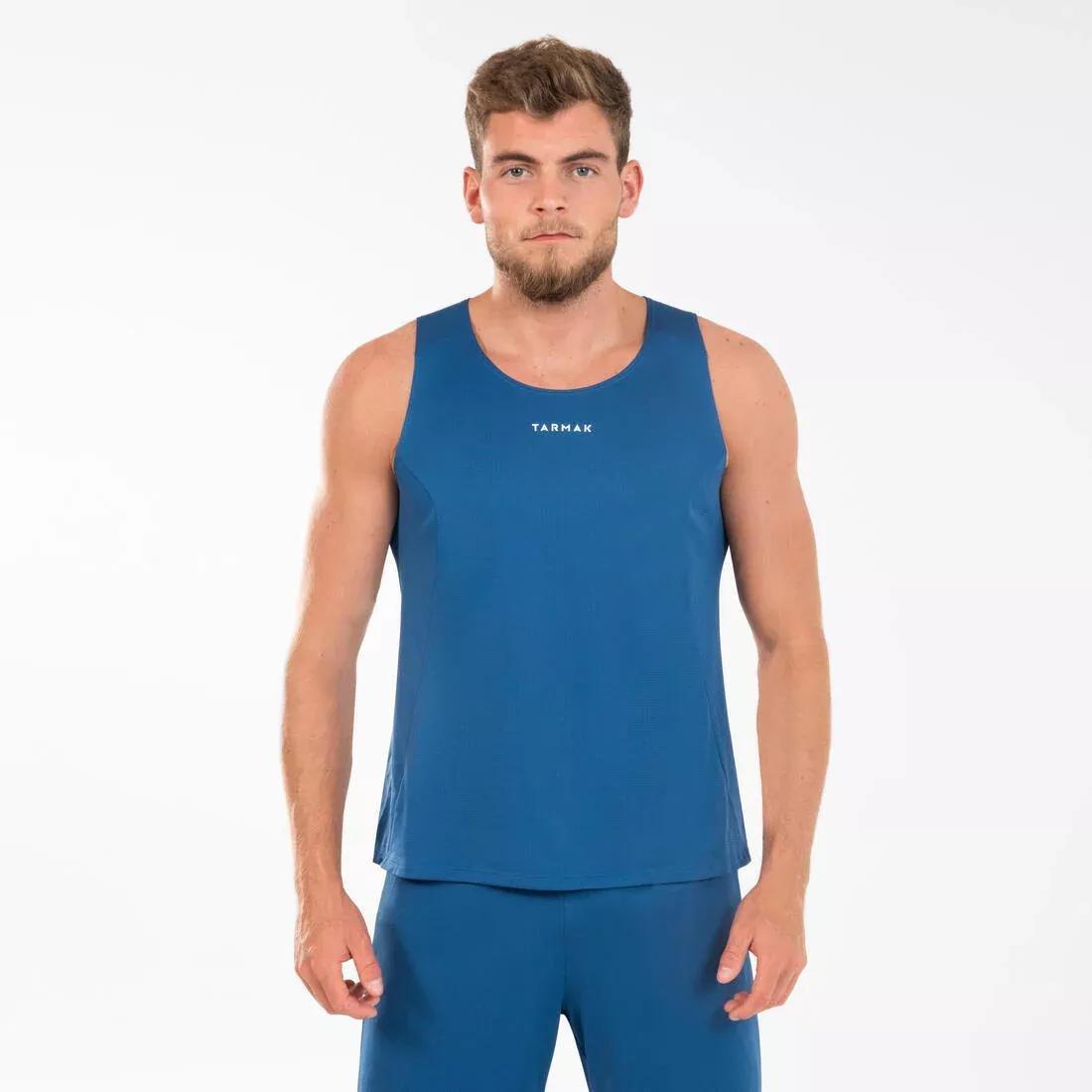 Men's Sleeveless Basketball Jersey T100, Deep Blue, , large image number 0