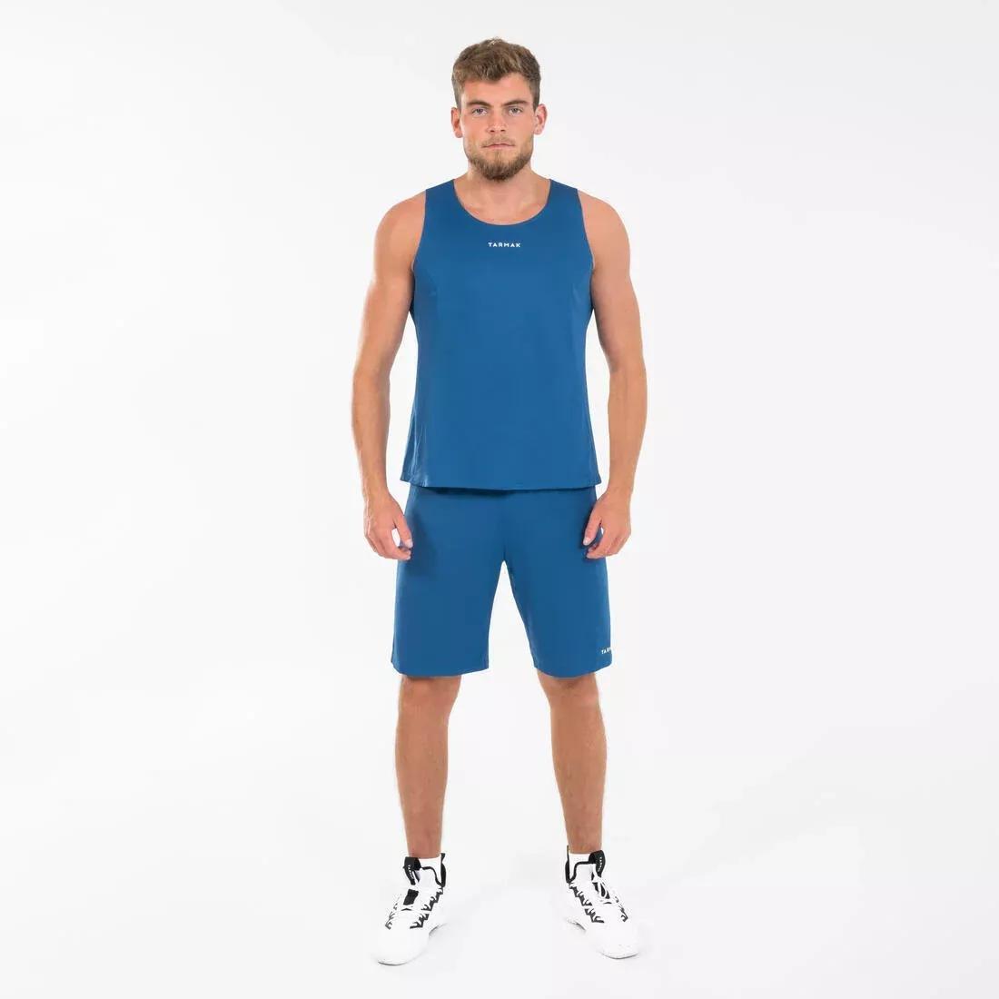 Men's Sleeveless Basketball Jersey T100, Deep Blue, , large image number 3