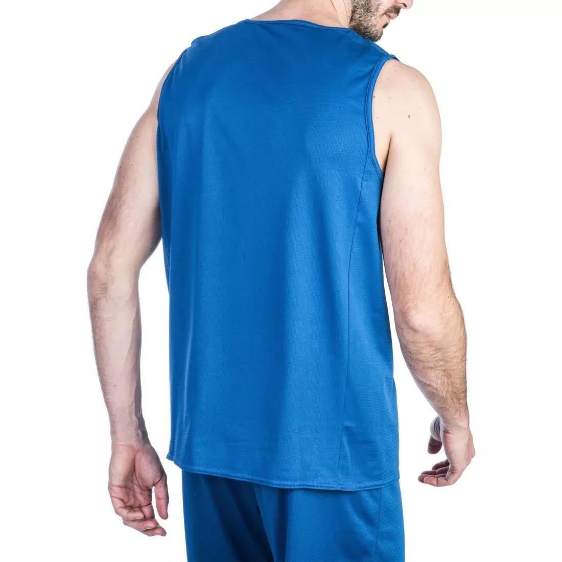 Men's Sleeveless Basketball Jersey T100, Deep Blue, , large image number 4