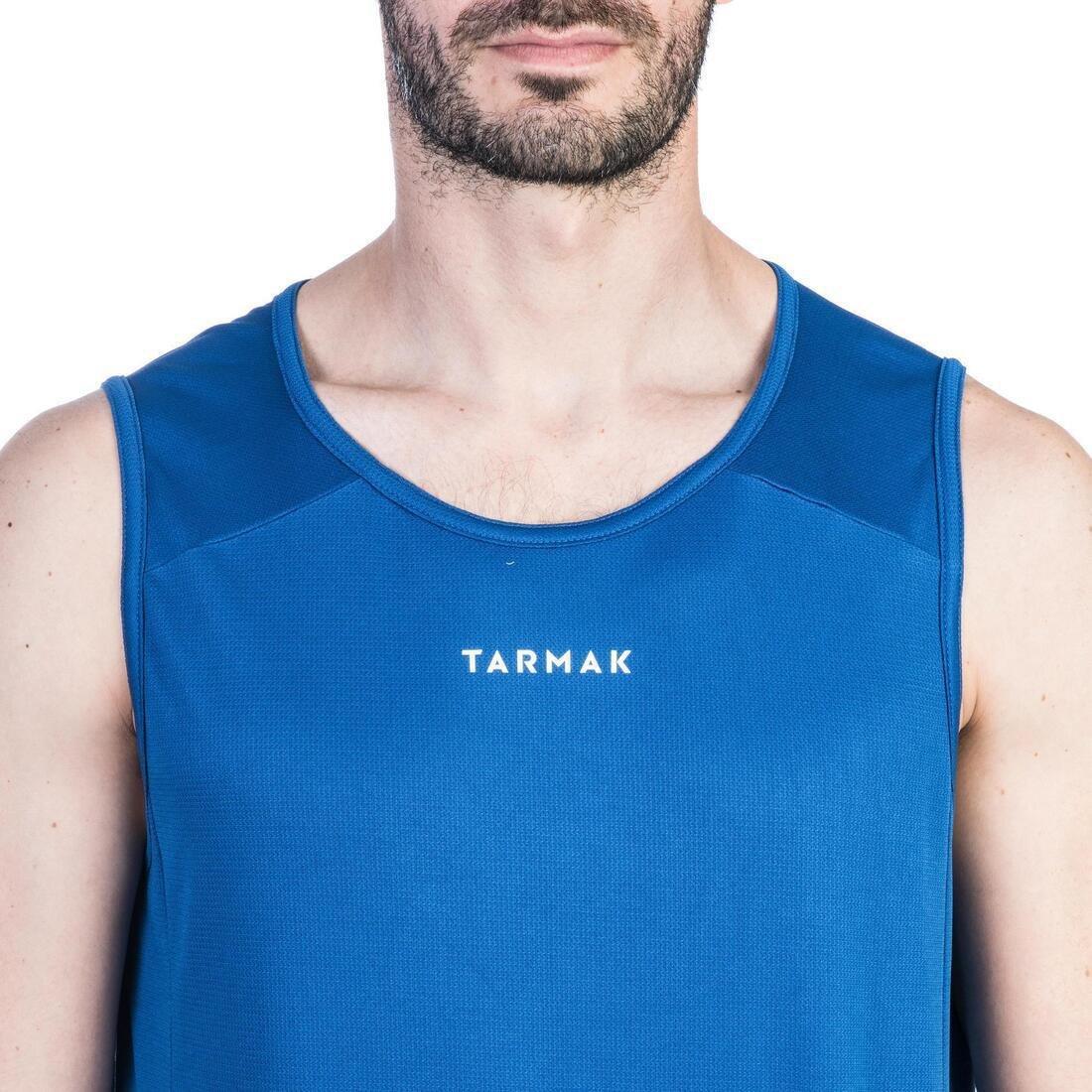 TARMAK - Men's Sleeveless Basketball Jersey T100, Deep Blue