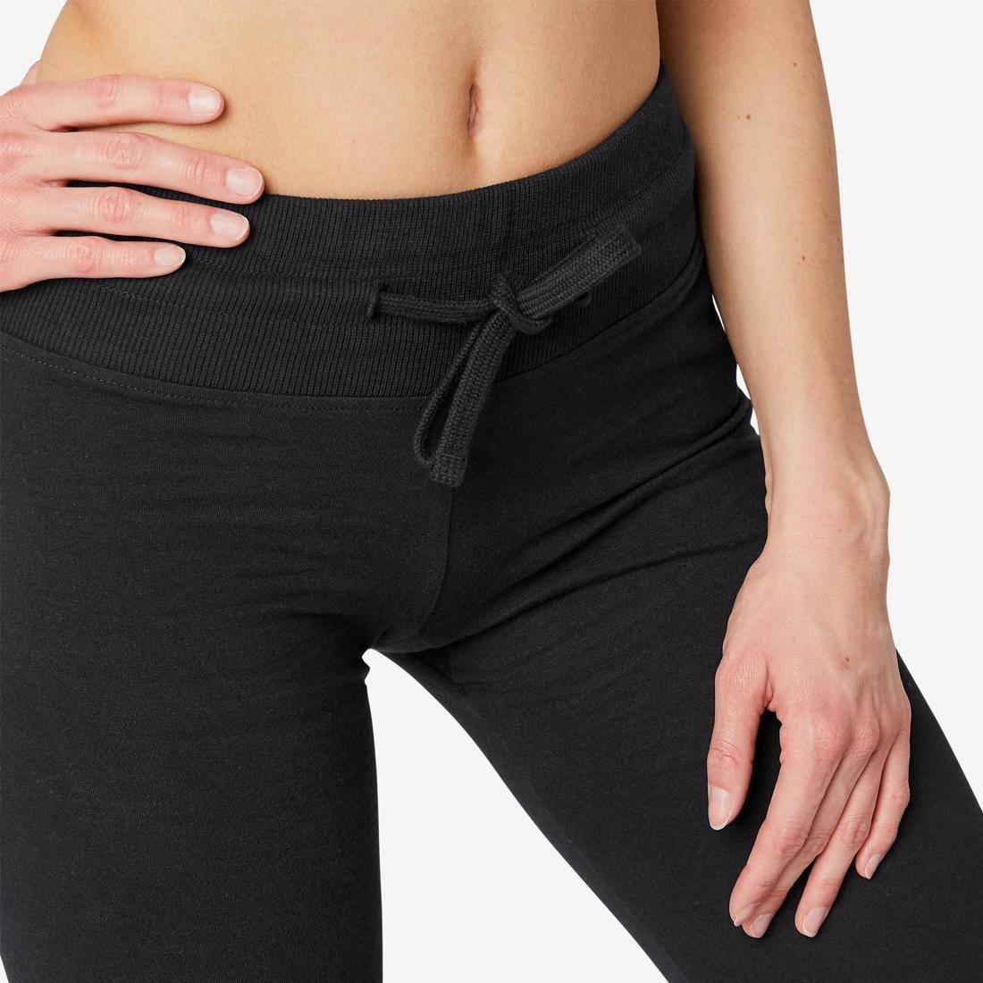 Straight-CutCottonFitness Leggings With Adjustable Cuffs Fit Mottled, Grey, , large image number 12
