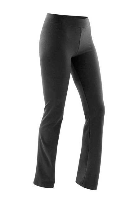 Straight-Cut Cotton Fitness Leggings With Adjustable Cuffs Fit+, Black, No Color, medium