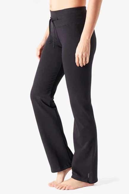 Straight-CutCottonFitness Leggings With Adjustable Cuffs Fit Mottled, Black, , large image number 5