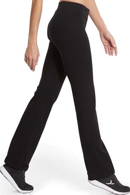 Straight-CutCottonFitness Leggings With Adjustable Cuffs Fit Mottled, Black, , large image number 6