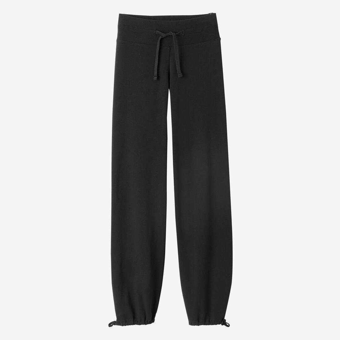Straight-CutCottonFitness Leggings With Adjustable Cuffs Fit Mottled, Black, , large image number 14