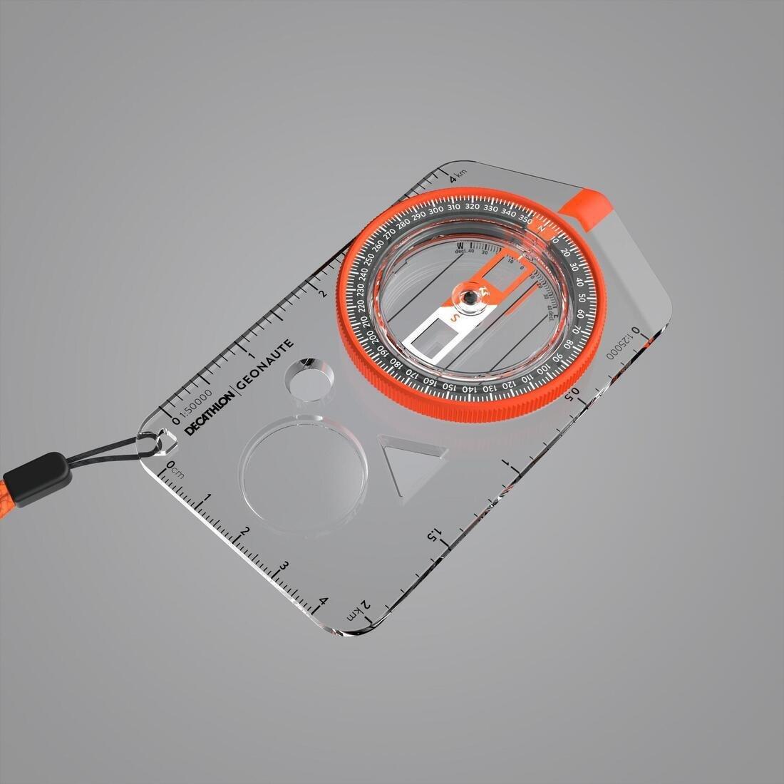 Explorer 500 Baseplate Orienteering And Hiking Compass - Orange, Blood Orange, No Color, large image number 1