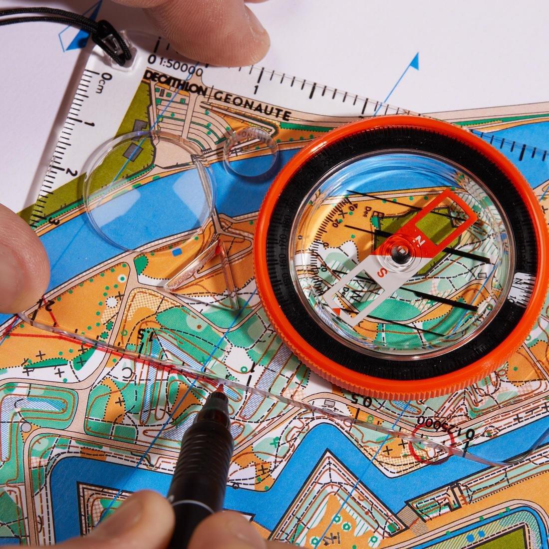 Explorer 500 Baseplate Orienteering And Hiking Compass - Orange, Blood Orange, No Color, large image number 14