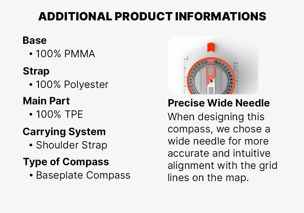 Explorer 500 Baseplate Orienteering And Hiking Compass - Orange, Blood Orange, No Color, medium