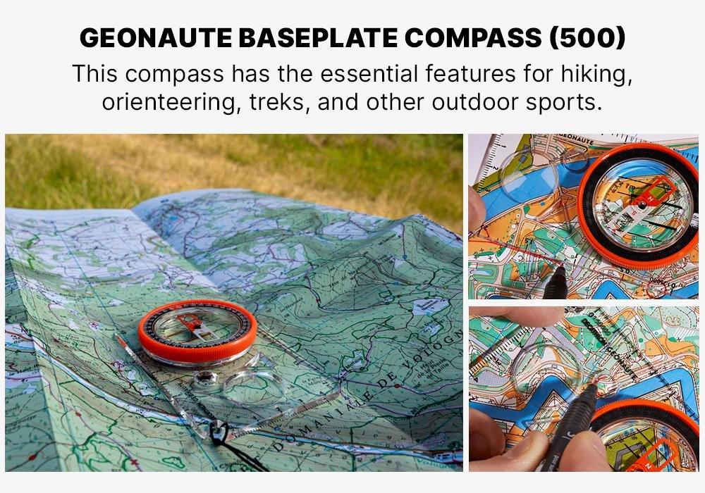 Explorer 500 Baseplate Orienteering And Hiking Compass - Orange, Blood Orange, No Color, medium