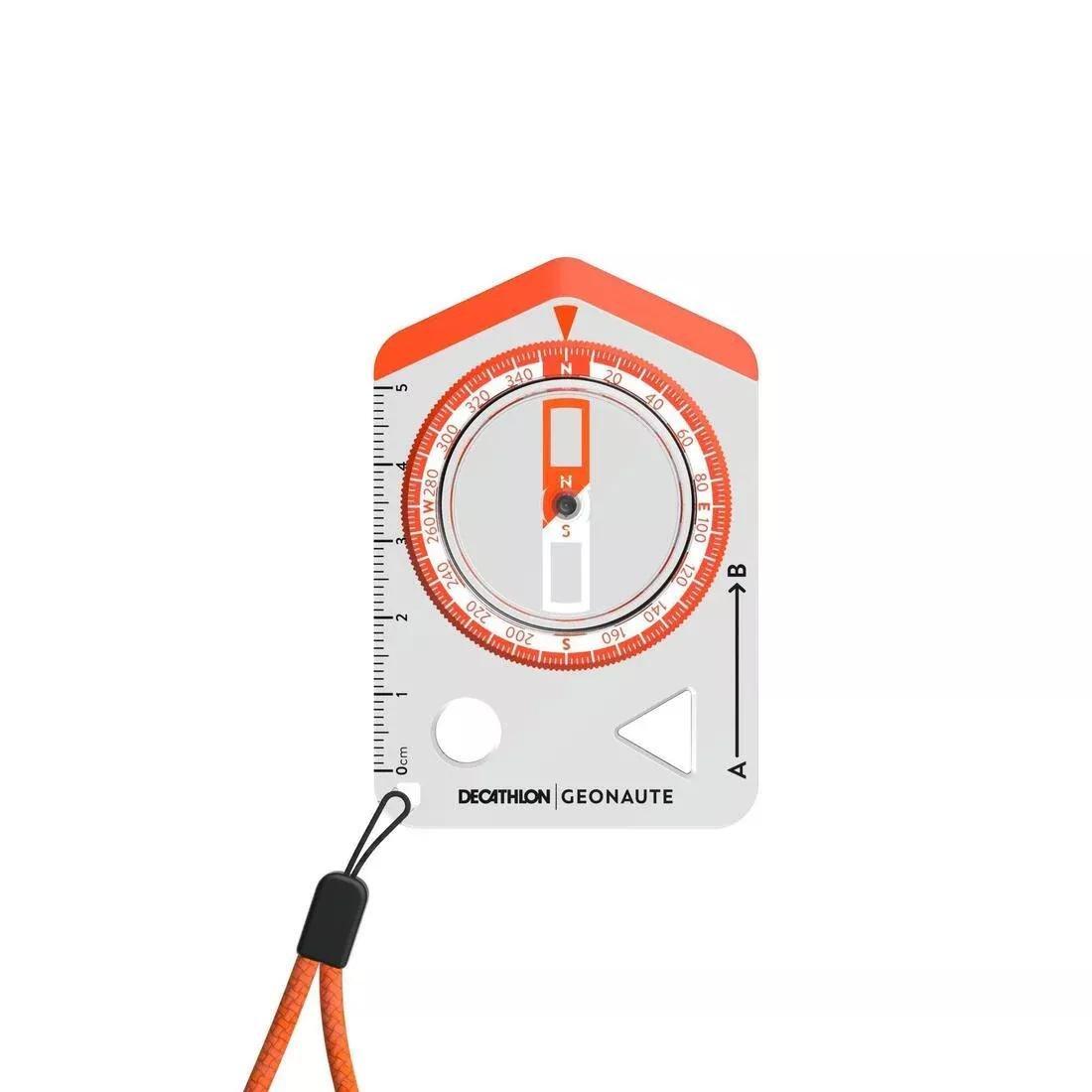 Begin 100 Baseplate Orienteering Compass, Blood Orange, No Color, large image number 0