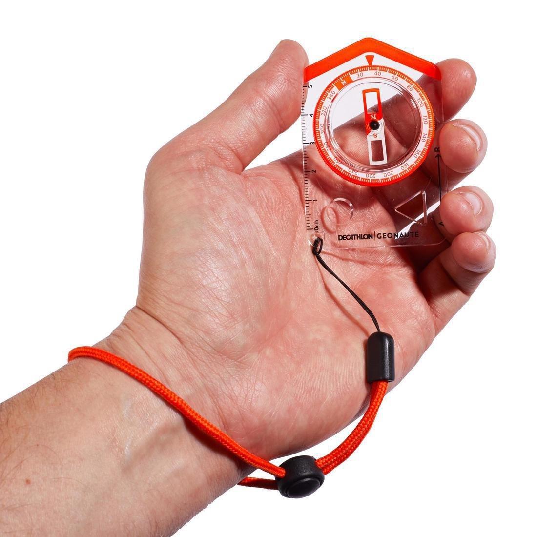 Begin 100 Baseplate Orienteering Compass, Blood Orange, No Color, large image number 1