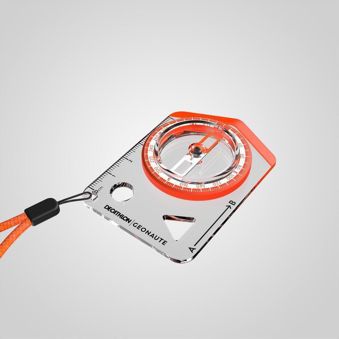 Begin 100 Baseplate Orienteering Compass, Blood Orange, No Color, large image number 2