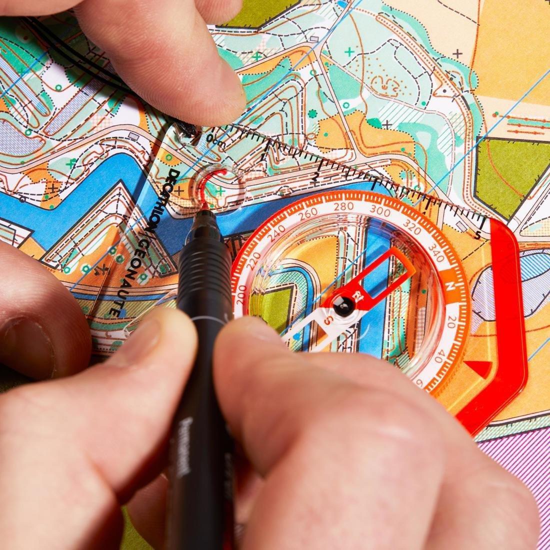 Begin 100 Baseplate Orienteering Compass, Orange, No Color, large image number 5