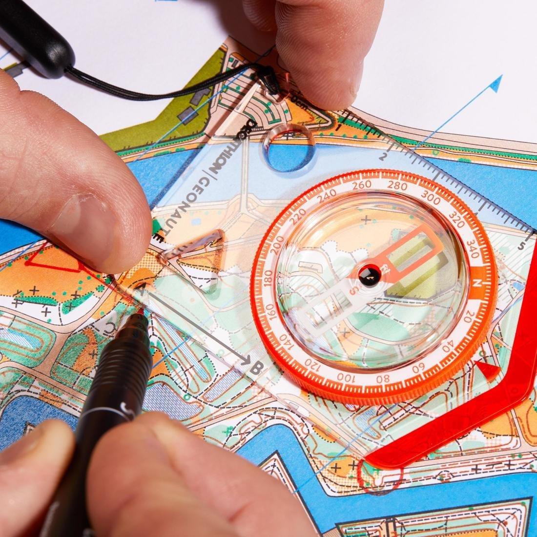 Begin 100 Baseplate Orienteering Compass, Blood Orange, No Color, large image number 7