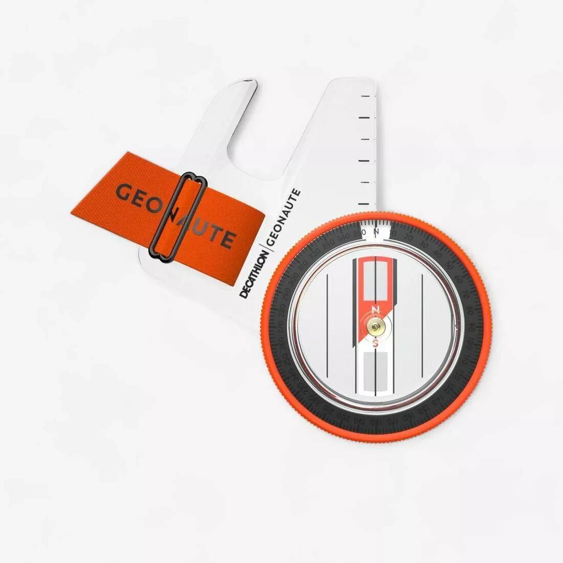 PAPAYA ORANGE Orienteering Left-Thumb Compass Racer 500 - orange, No Color, large image number 0