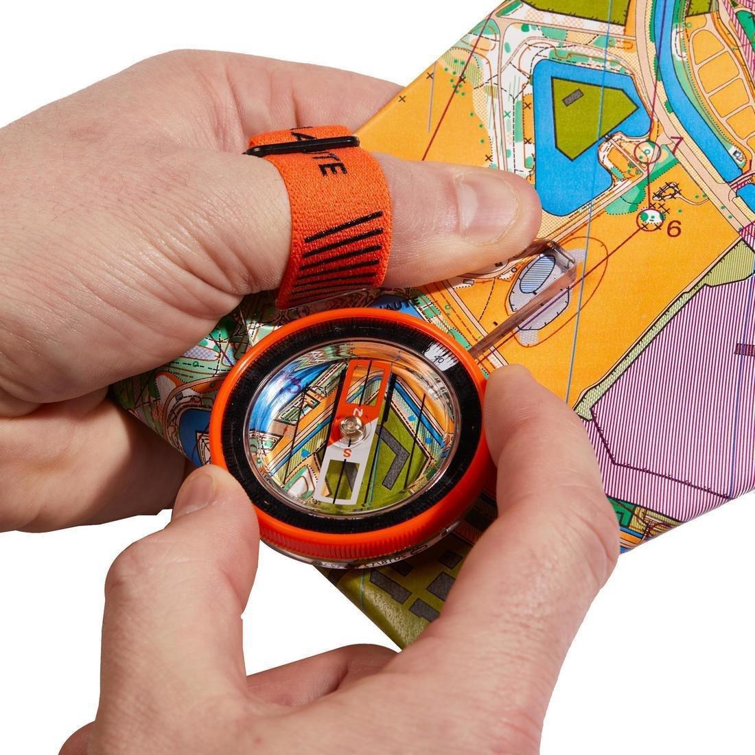 PAPAYA ORANGE Orienteering Left-Thumb Compass Racer 500 - orange, No Color, large image number 3