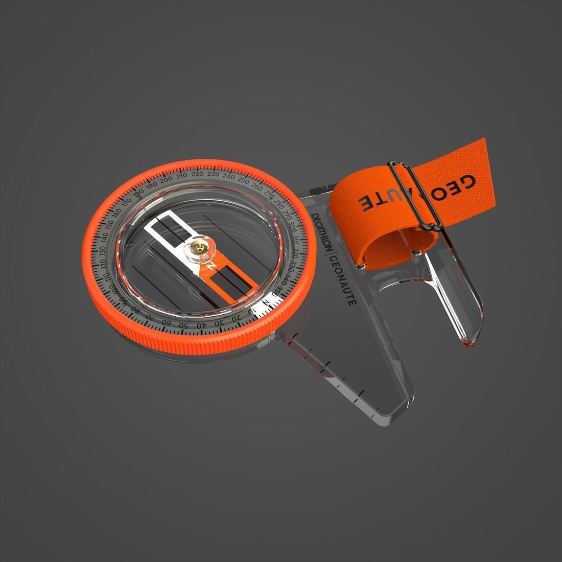 PAPAYA ORANGE Orienteering Left-Thumb Compass Racer 500 - orange, No Color, large image number 4