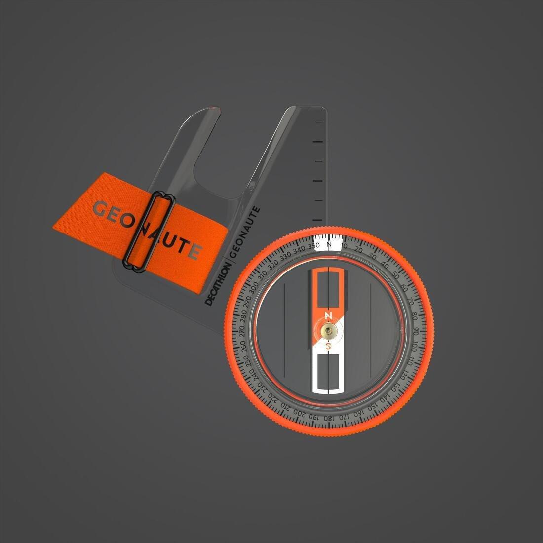 PAPAYA ORANGE Orienteering Left-Thumb Compass Racer 500 - orange, No Color, large image number 6