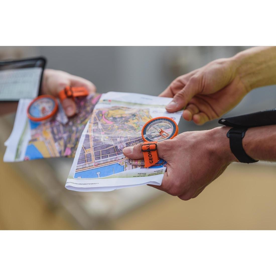 PAPAYA ORANGE Orienteering Left-Thumb Compass Racer 500 - orange, No Color, large image number 9