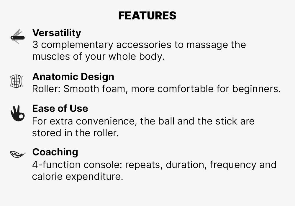 Discovery 100 3-in-1 Massage Kit: Massage ball, stick and roller, Black, No Color, large image number 14