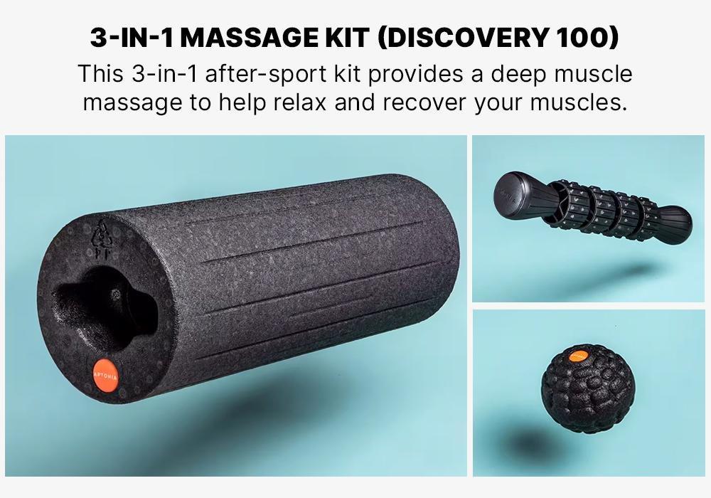 Discovery 100 3-in-1 Massage Kit: Massage ball, stick and roller, Black, No Color, large image number 17