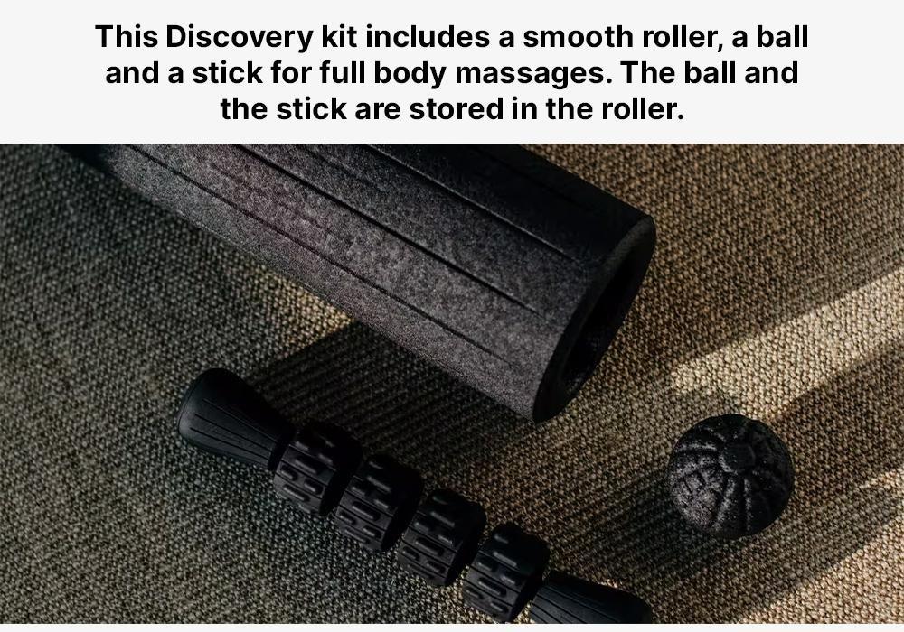 Discovery 100 3-in-1 Massage Kit: Massage ball, stick and roller, Black, No Color, large image number 18