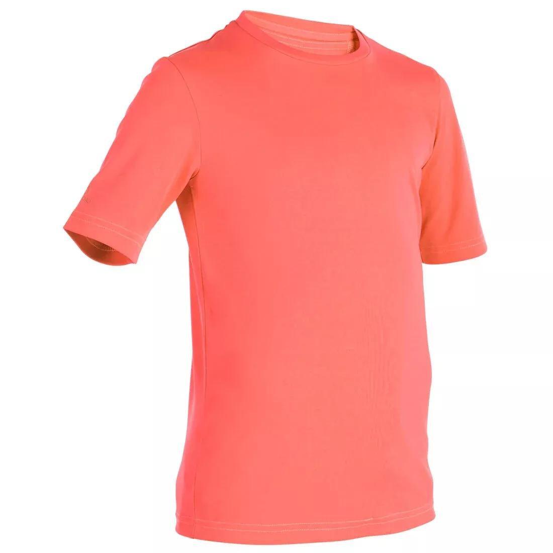 OLAIAN - Kids' Surfing Anti-UV Water T-Shirt, Fluo Coral Orange