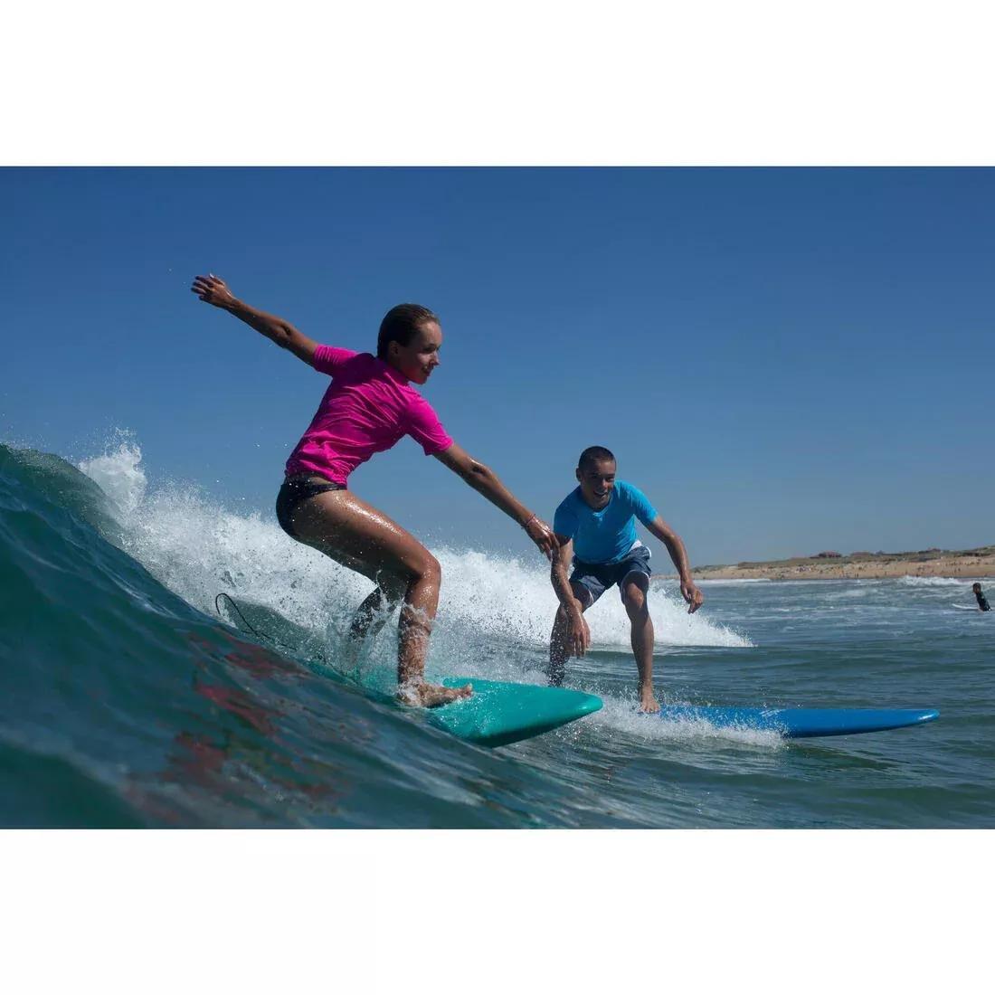 Kids' Surfing Anti-UV Water T-Shirt, Fluo Coral Orange, , large image number 4