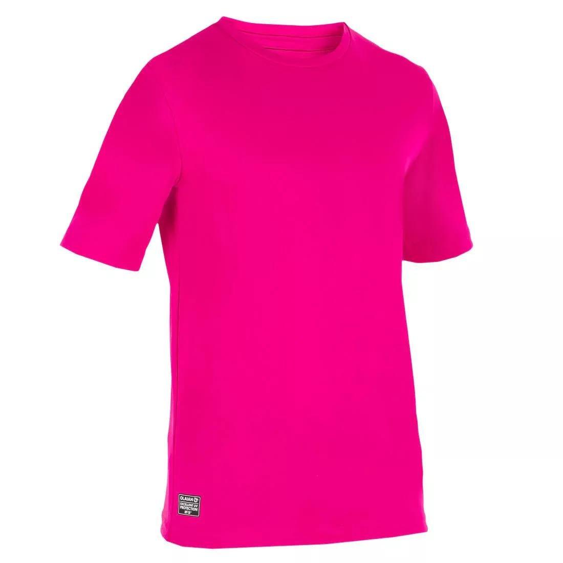 OLAIAN - Kids' Surfing Anti-UV Water T-Shirt, Fluo Coral Orange