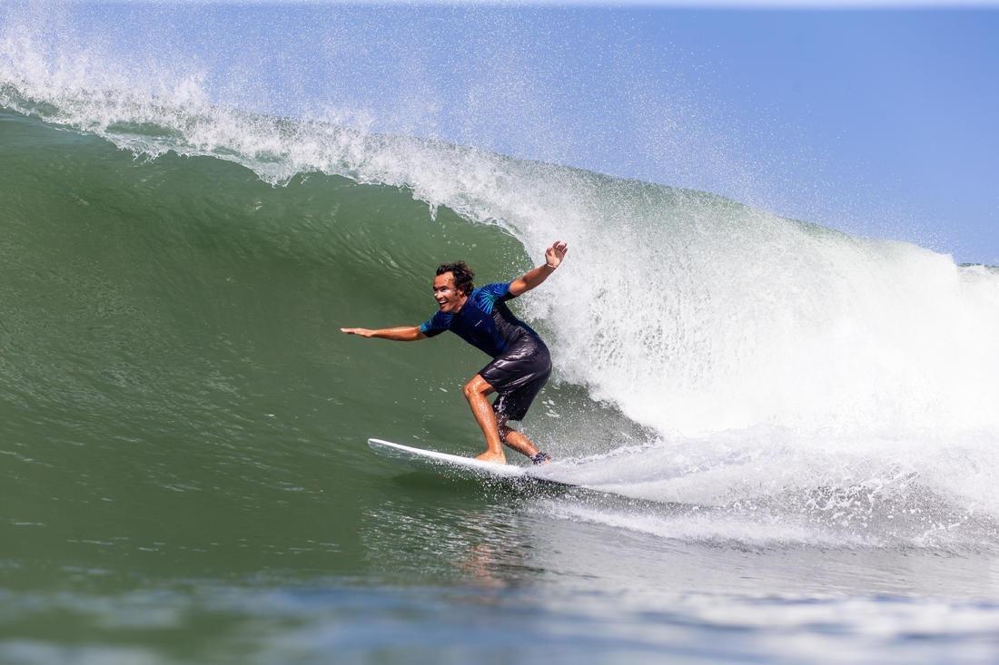 500Men's  Short-Sleeved Uv-Protection Surfing T-Shirt, Blue, , large image number 3