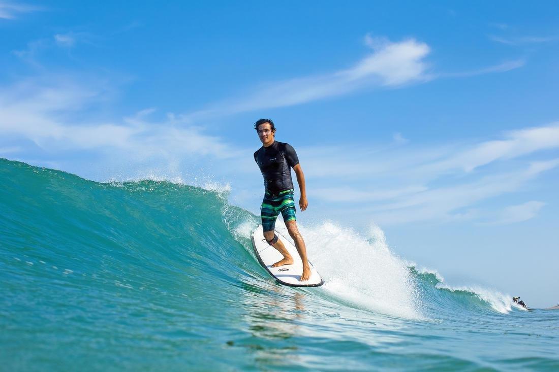 500Men's  Short-Sleeved Uv-Protection Surfing T-Shirt, Blue, , large image number 6