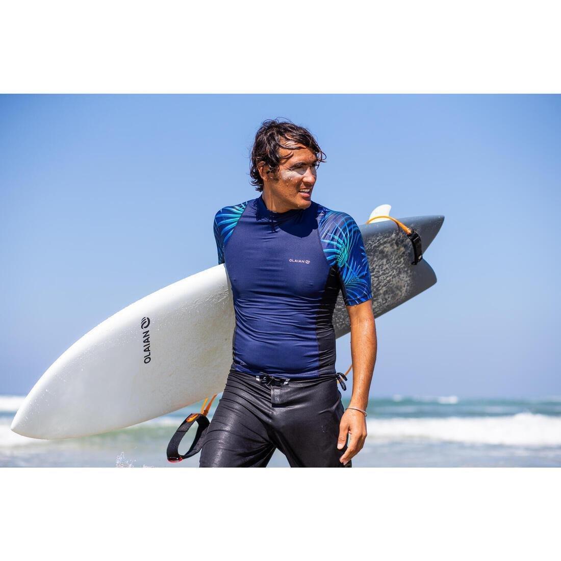 500Men's  Short-Sleeved Uv-Protection Surfing T-Shirt, Blue, , large image number 11