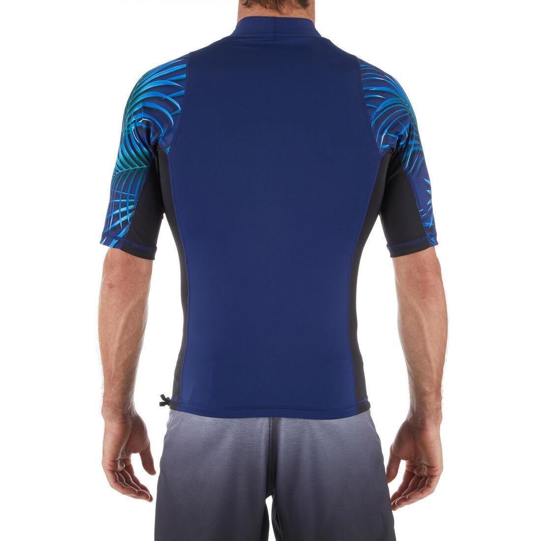 500Men's  Short-Sleeved Uv-Protection Surfing T-Shirt, Blue, , large image number 12