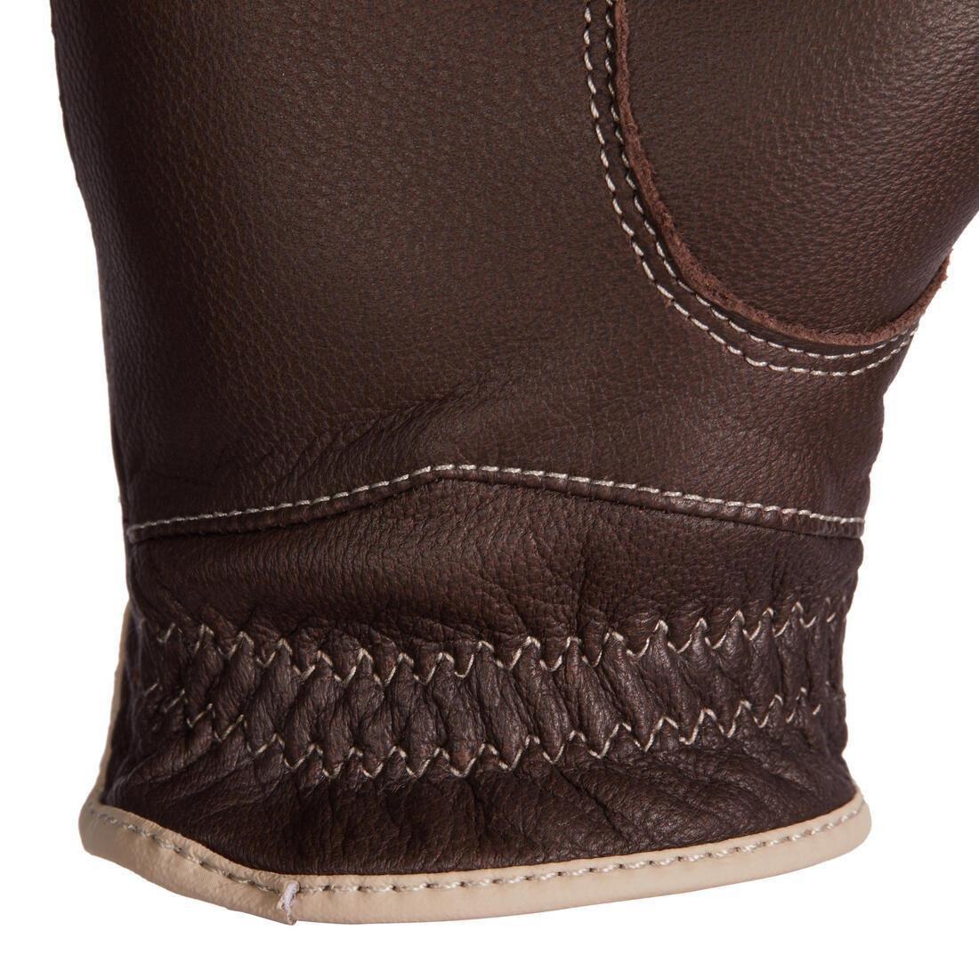 Women's Horse Riding Leather Gloves 900, wenge brown, , large image number 5