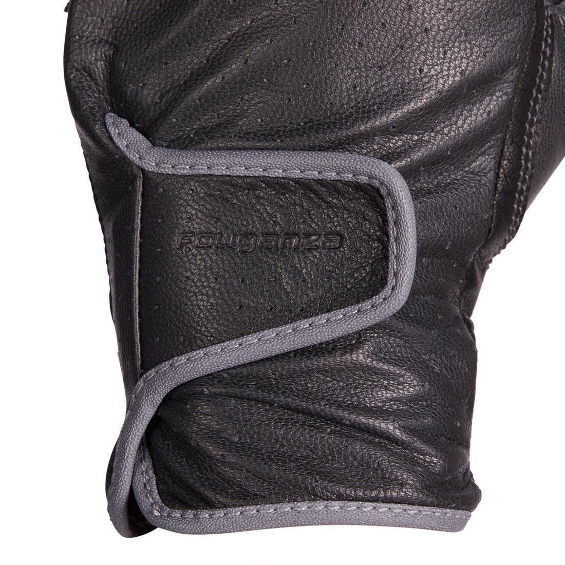 WENGE BROWN Women's Horse Riding Leather Gloves 900, No Color, large image number 7