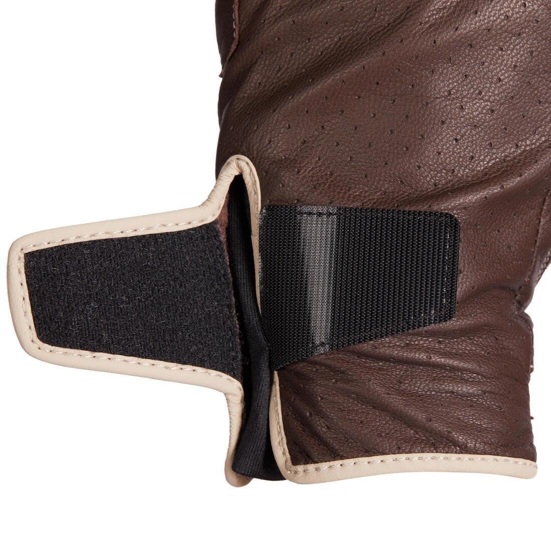 Women's Horse Riding Leather Gloves 900, wenge brown, , large image number 13