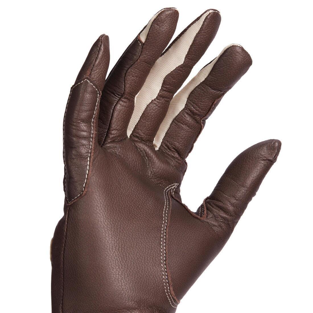 Women's Horse Riding Leather Gloves 900, wenge brown, , large image number 14