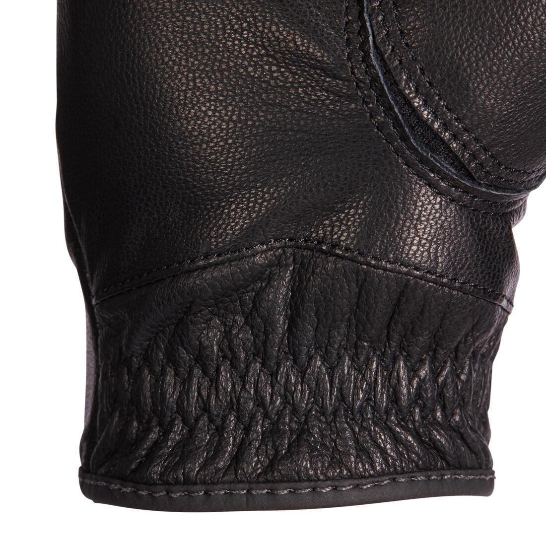 FOUGANZA - Women Horse Riding Leather Gloves 960 - Black
