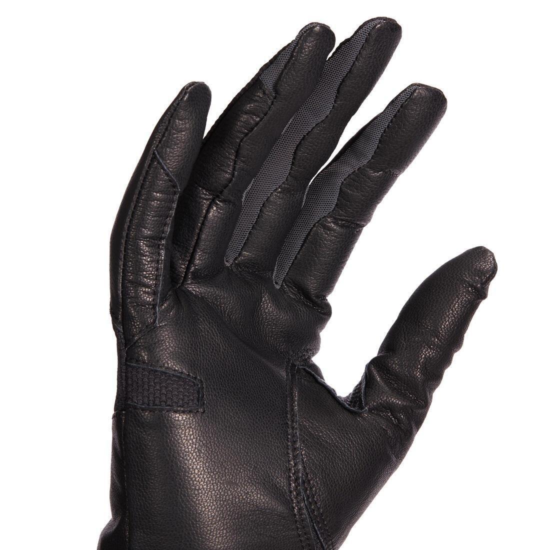 FOUGANZA - Women Horse Riding Leather Gloves 960 - Black