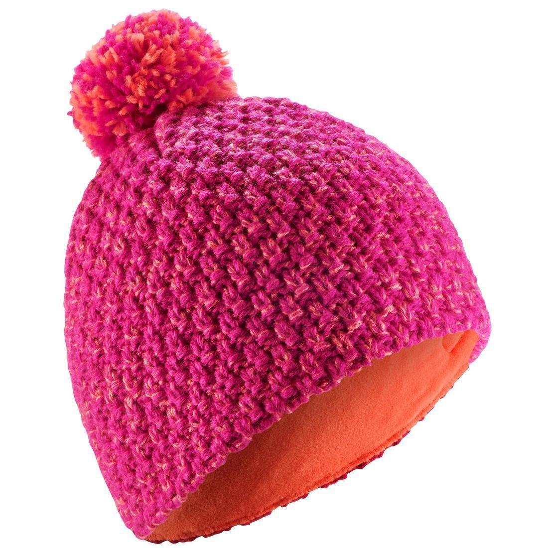 Children's Timeless Skiing Hat, Fuchsia, No Color, large image number 0