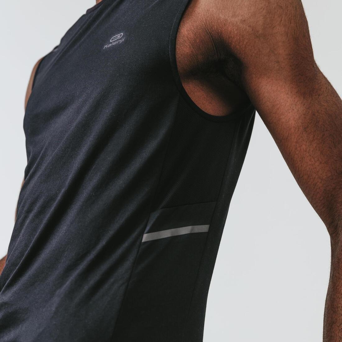 Men Running Breathable Tank Top Dry, Black, No Color, large image number 4