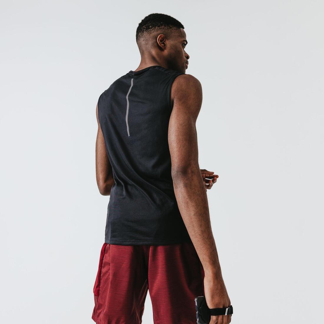 Men Running Breathable Tank Top Dry, Black, No Color, large image number 14