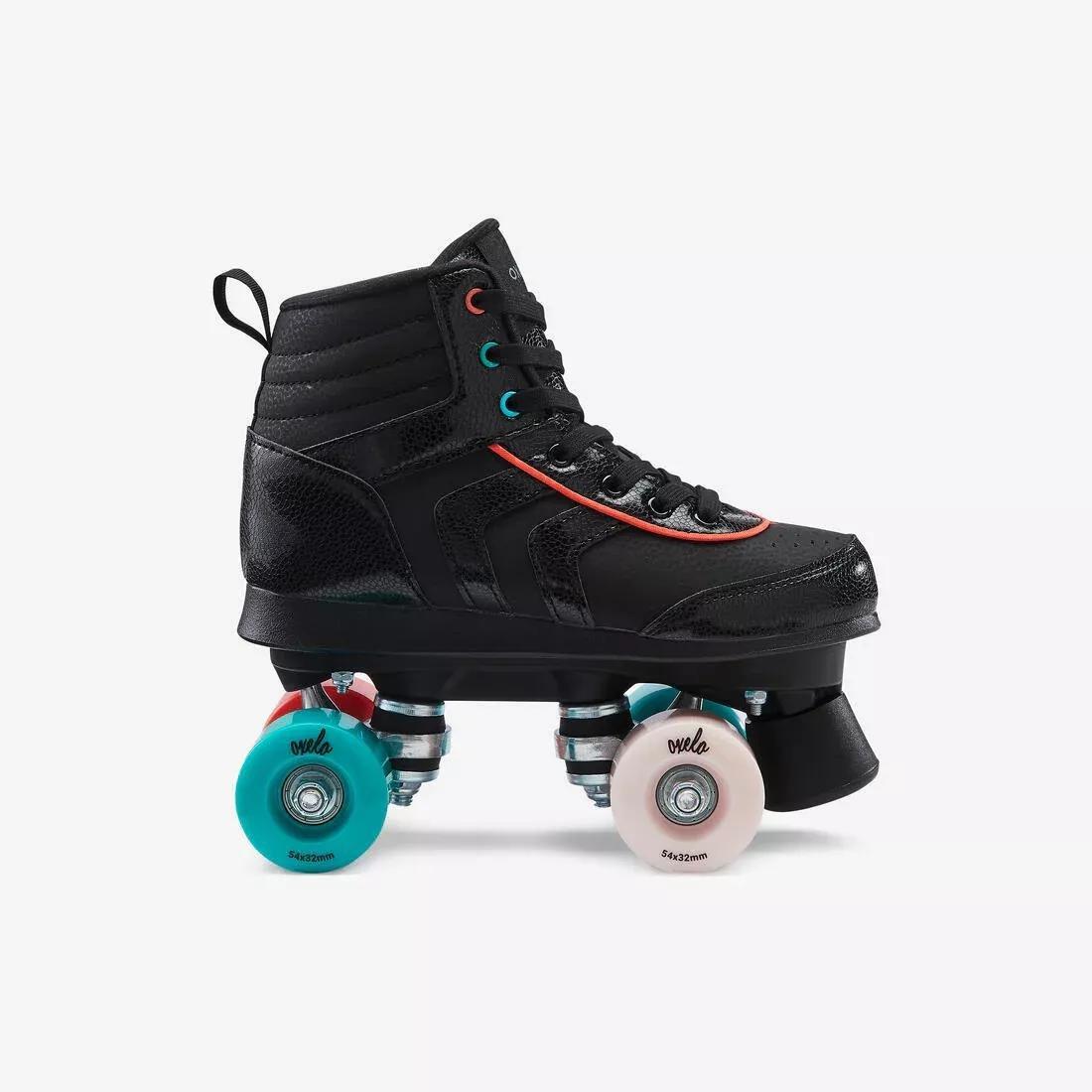100 Jr Quad Roller Skates -  Holographic, Black, , large image number 0
