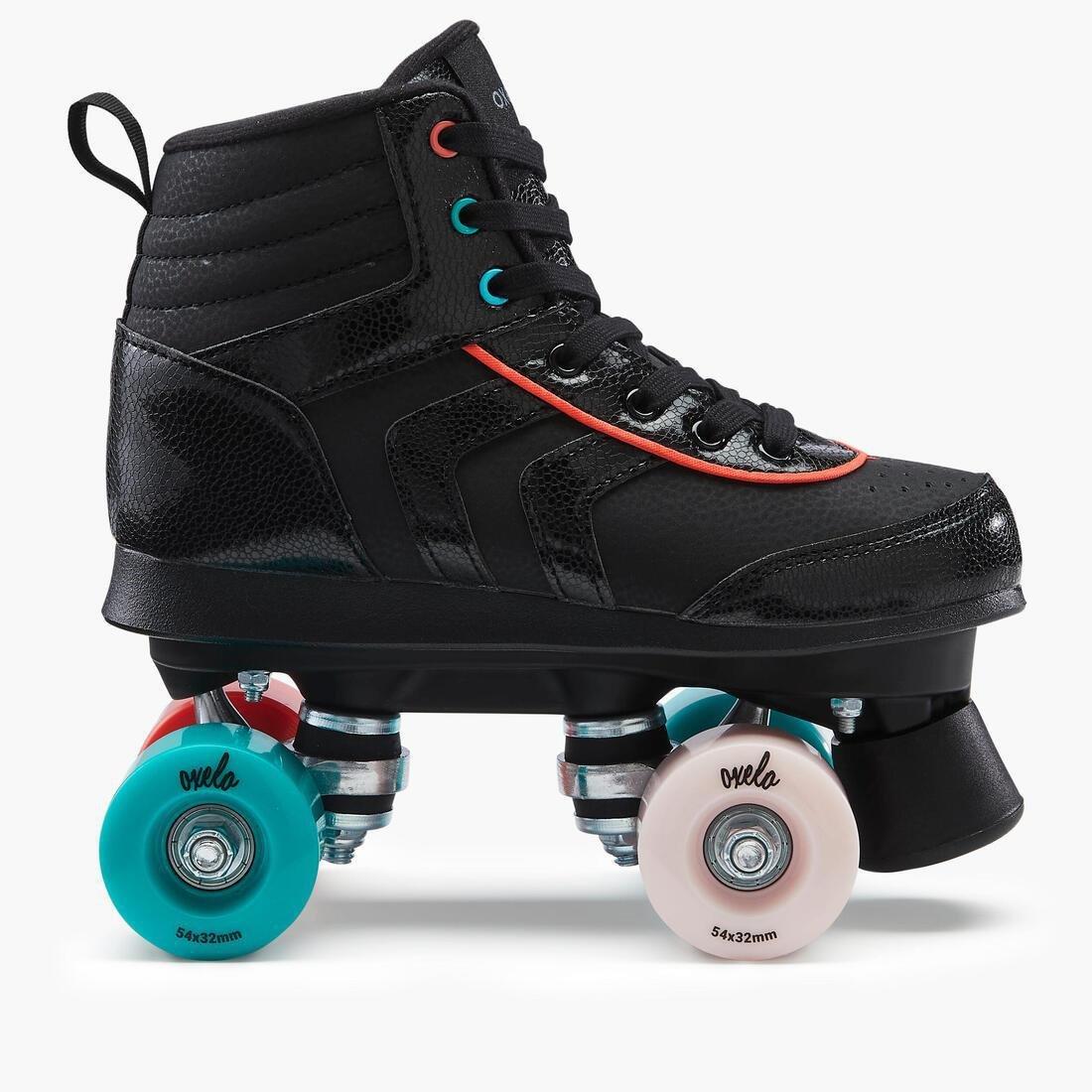 100 Jr Quad Roller Skates -  Holographic, Black, , large image number 1
