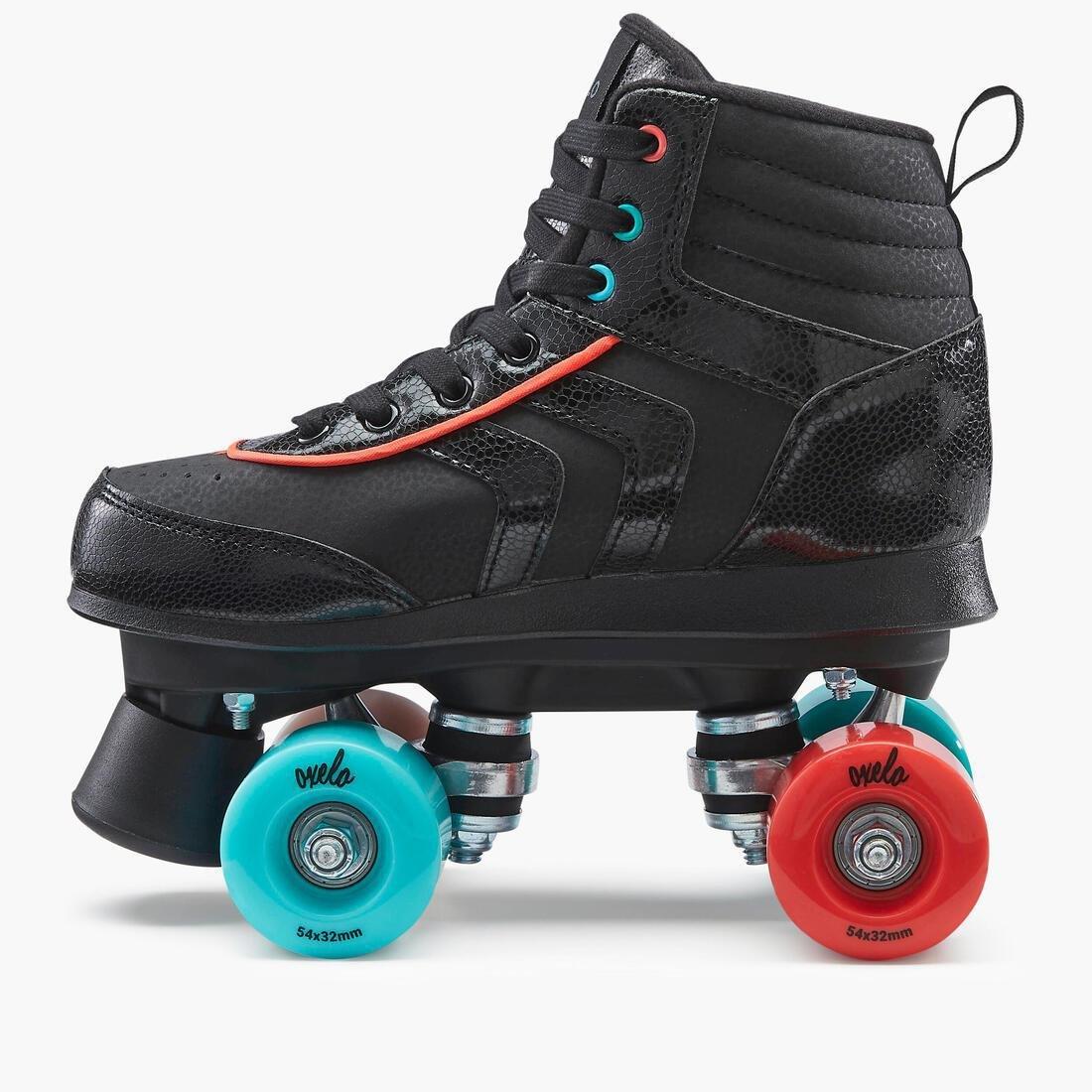 100 Jr Quad Roller Skates -  Holographic, Black, , large image number 2